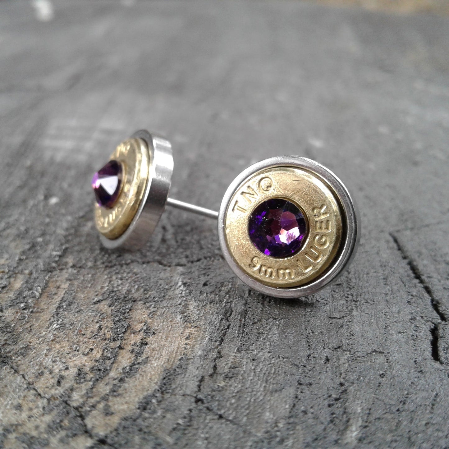 Badass Pistol Post Earrings (Brass)