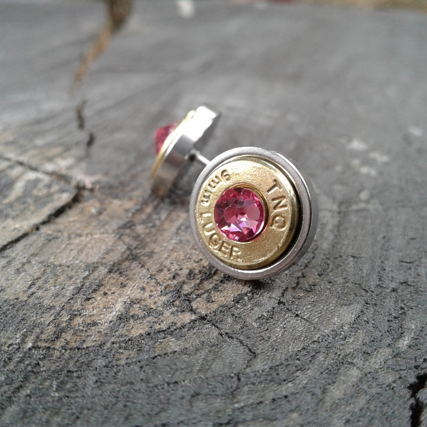 Badass Pistol Post Earrings (Brass)