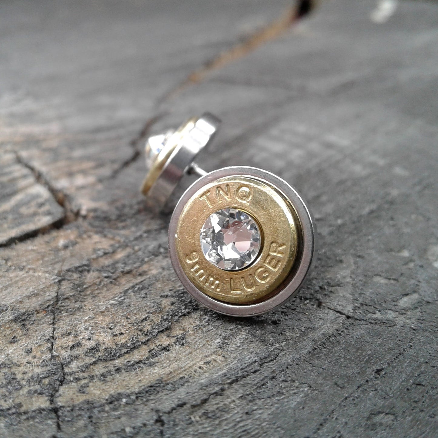 Badass Pistol Post Earrings (Brass)