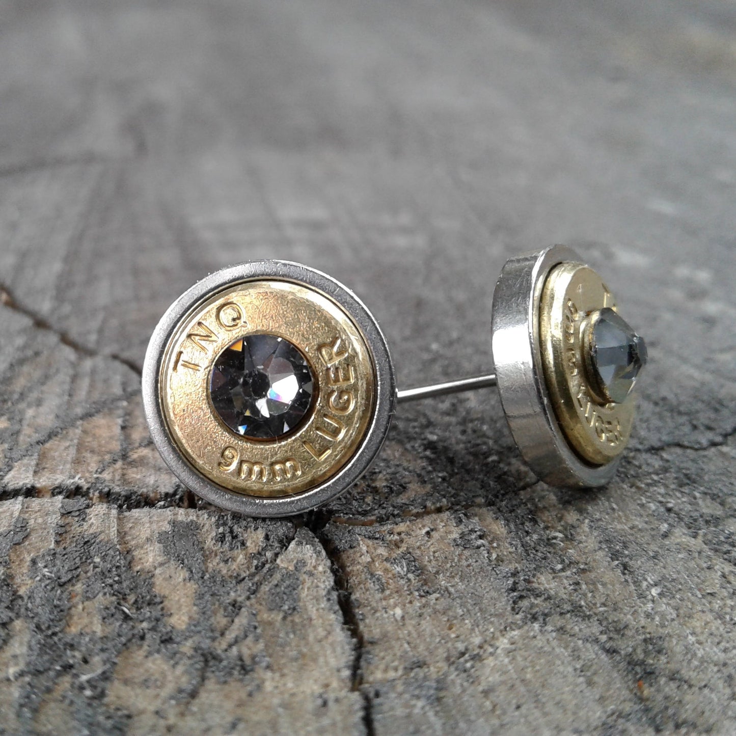 Badass Pistol Post Earrings (Brass)