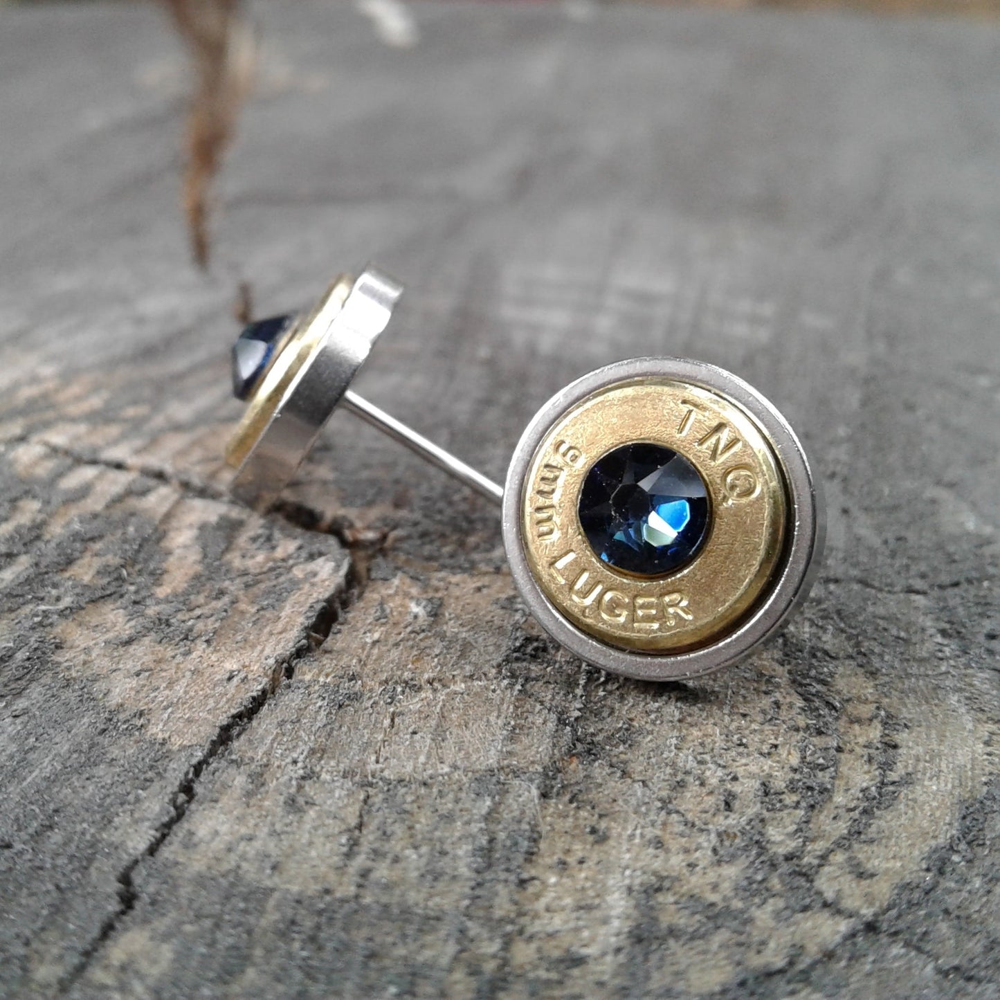 Badass Pistol Post Earrings (Brass)