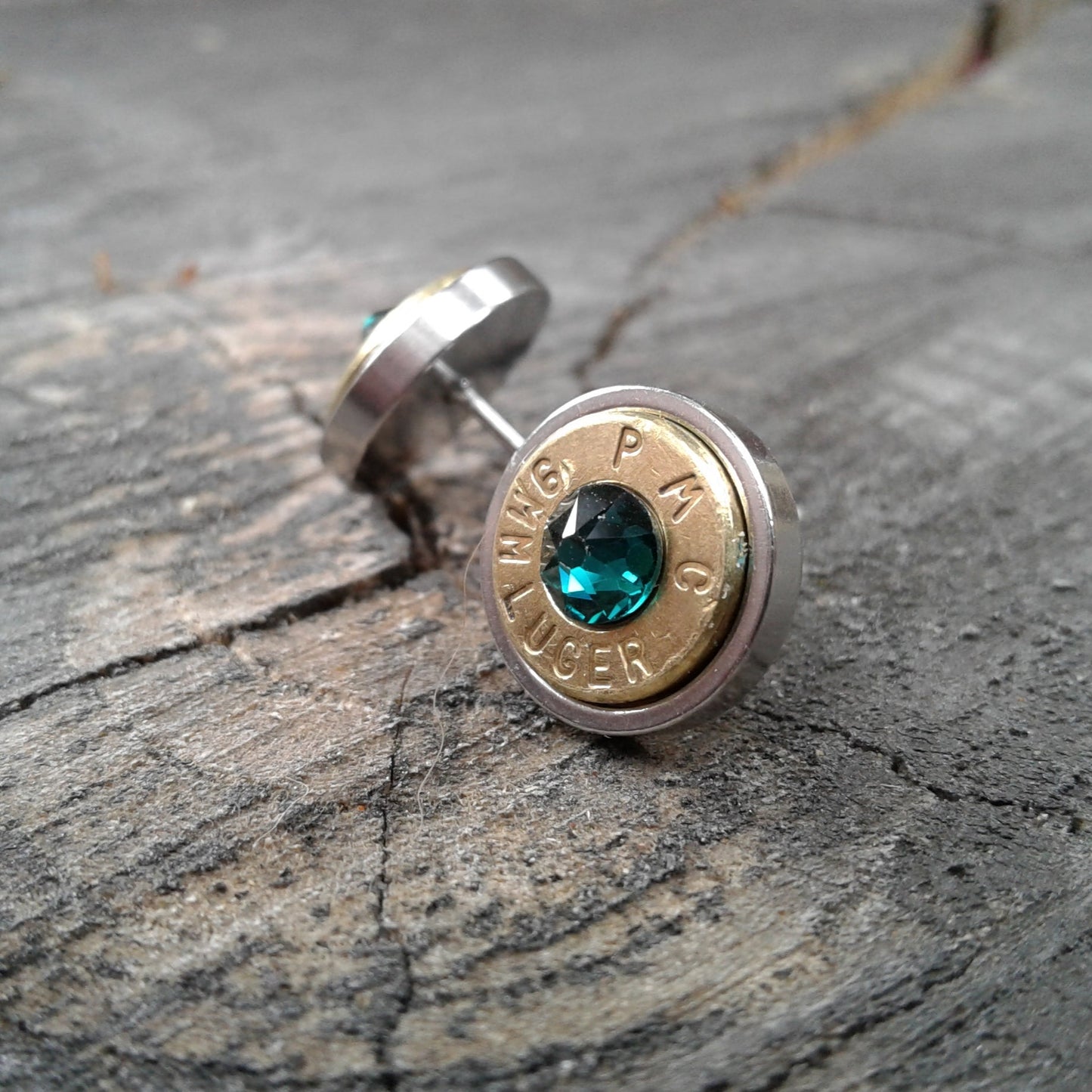 Badass Pistol Post Earrings (Brass)