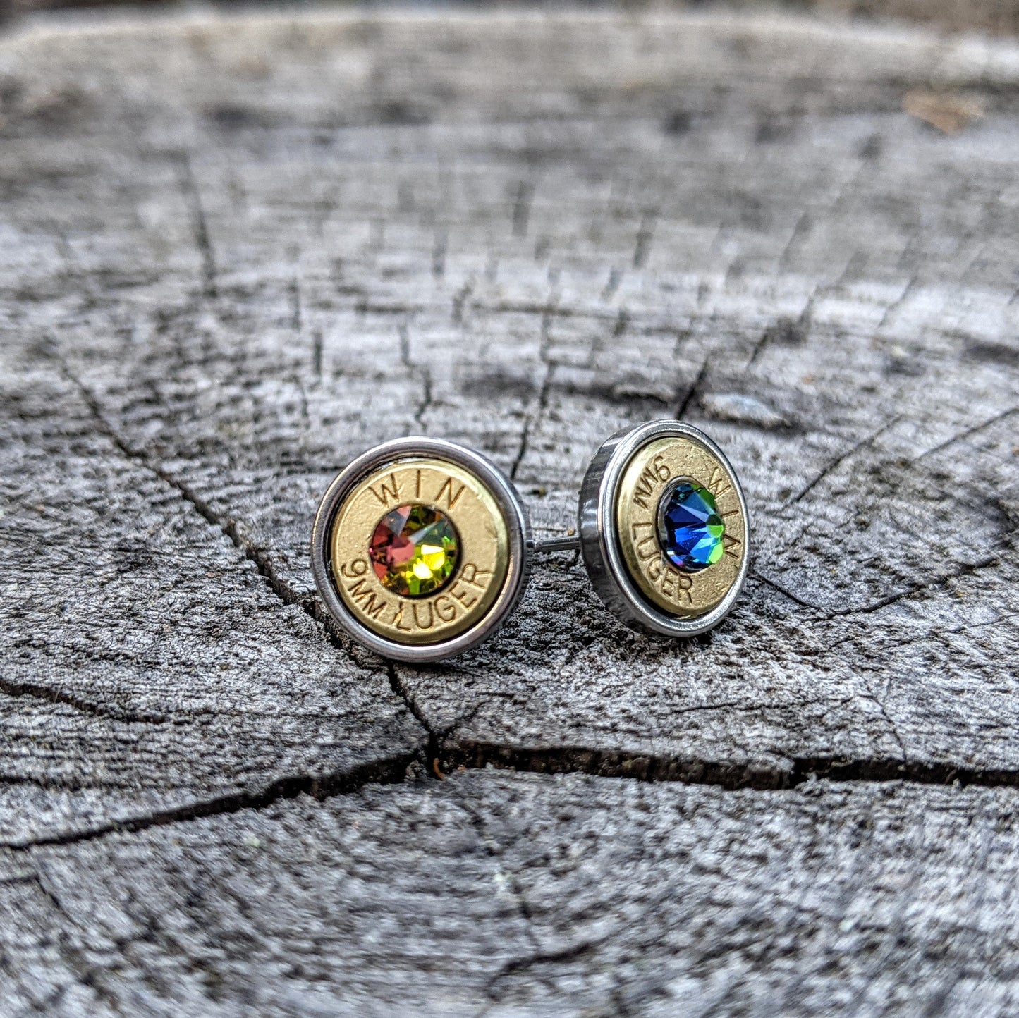 Badass Pistol Post Earrings (Brass)