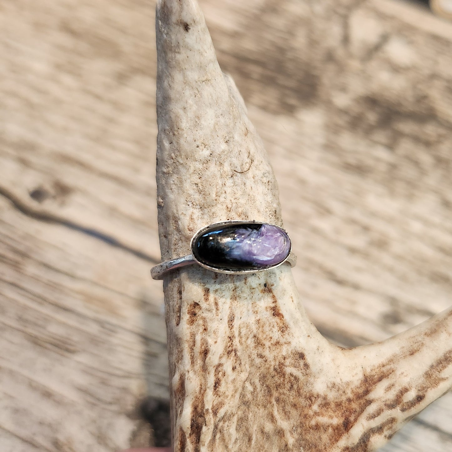Bad Silver Itty Bitty Charoite Ring