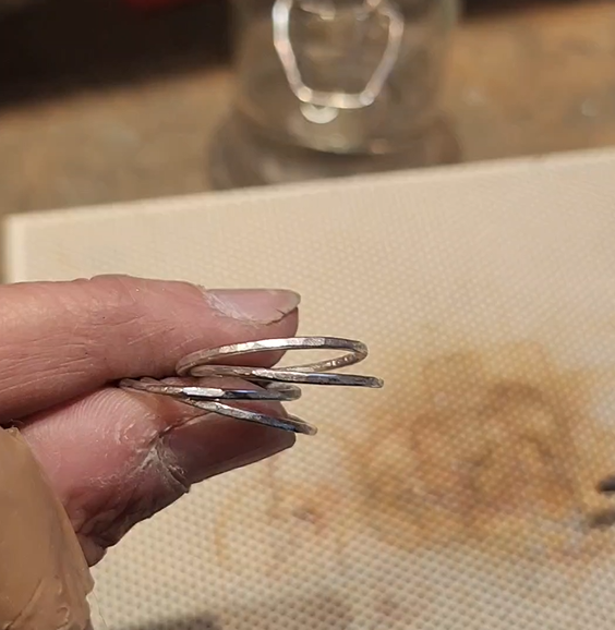 Sterling Silver Hammered Stacker Rings