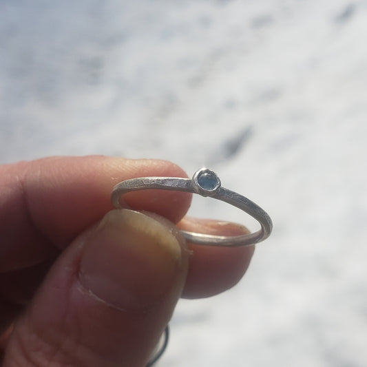 Bad Silver Itty Bitty Montana Sapphire Ring